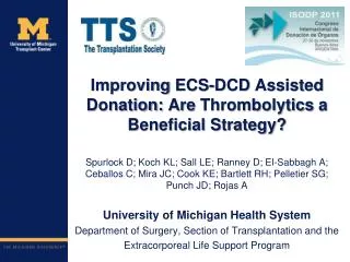 Improving ECS-DCD Assisted Donation: Are Thrombolytics a Beneficial Strategy?
