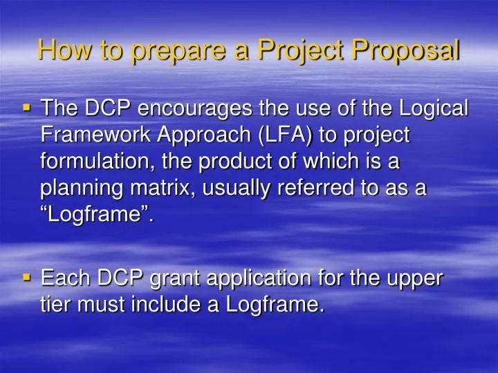 how to prepare a project proposal