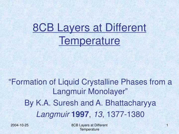 8cb layers at different temperature