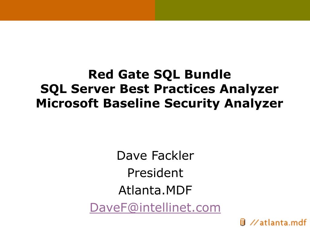 PPT - Red Gate SQL Bundle SQL Server Best Practices Analyzer Microsoft ...