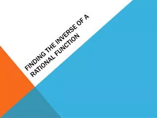 finding the inverse of a rational function