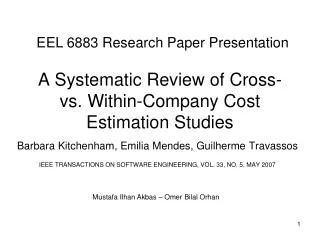 A Systematic Review of Cross- vs. Within-Company Cost Estimation Studies