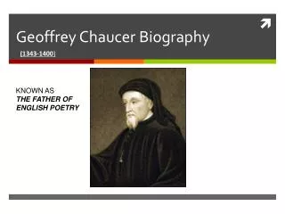 Geoffrey Chaucer Biography