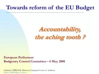 Accountability, the aching tooth ?