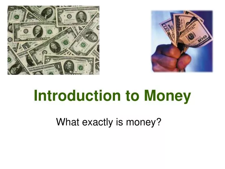 introduction to money