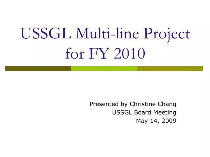 ussgl multi line project for fy 2010