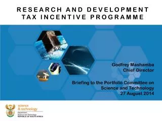 RESEARCH AND DEVELOPMENT TAX INCENTIVE PROGRAMME