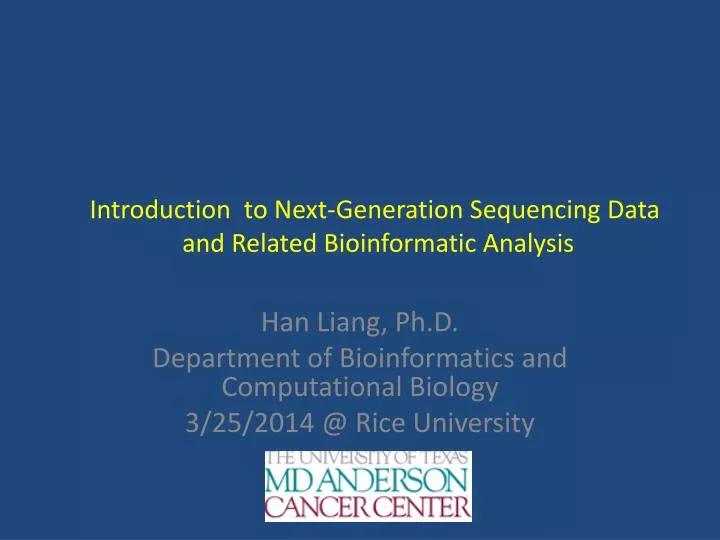 introduction to next generation sequencing data and related bioinformatic analysis