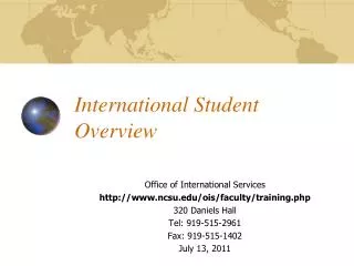 International Student Overview