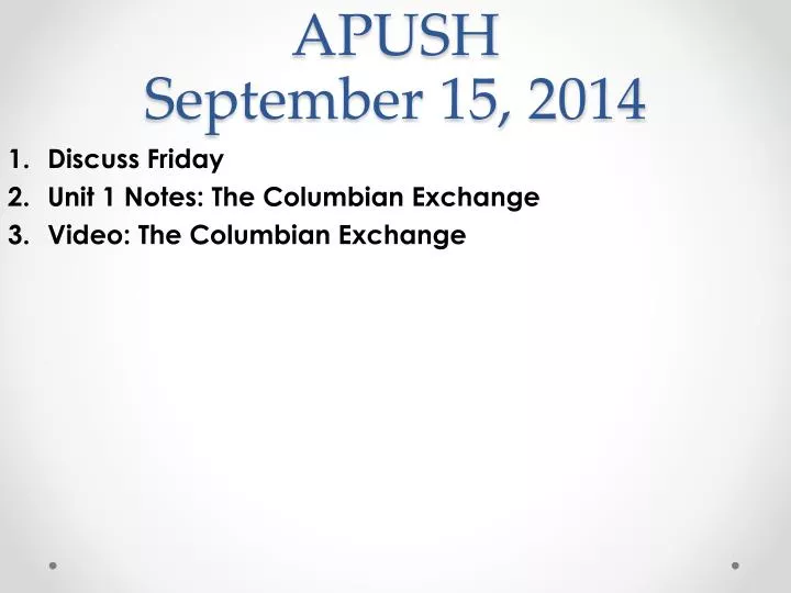 apush september 15 2014