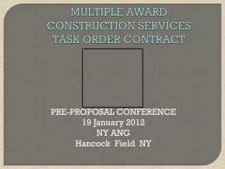 multiple award construction services task order contract