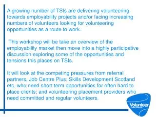Volunteer Centre Edinburgh Brian Thompson Employability Service Manager