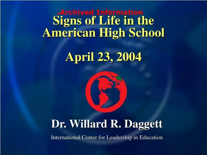 signs of life in the american high school april 23 2004