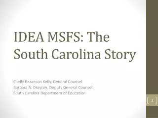 IDEA MSFS: The South Carolina Story