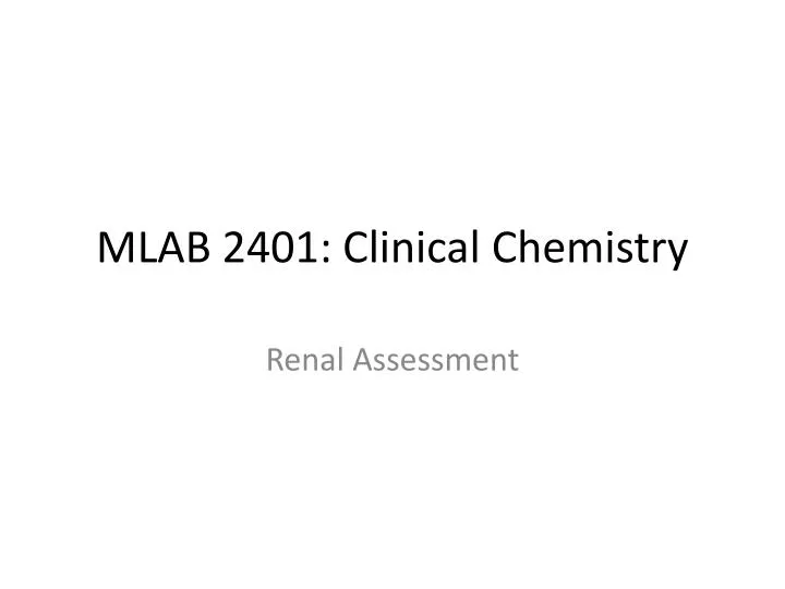 mlab 2401 clinical chemistry