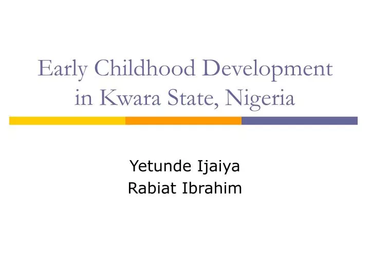 early childhood development in kwara state nigeria