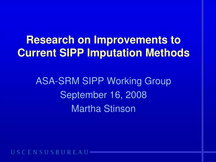 research on improvements to current sipp imputation methods