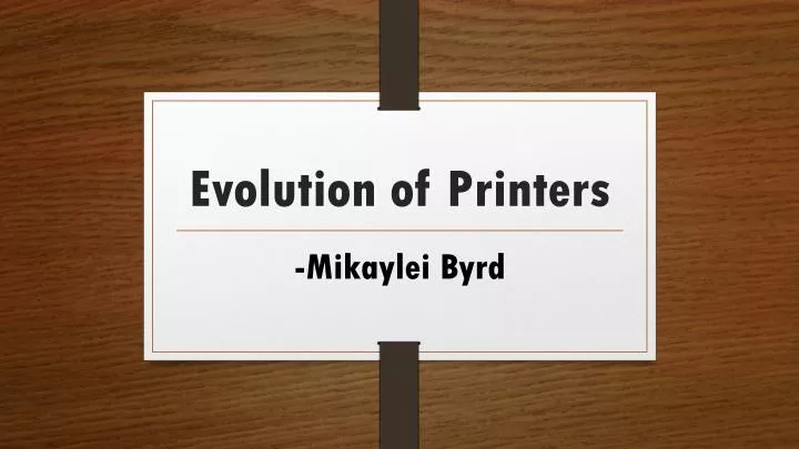 evolution of printers