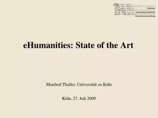 ehumanities state of the art