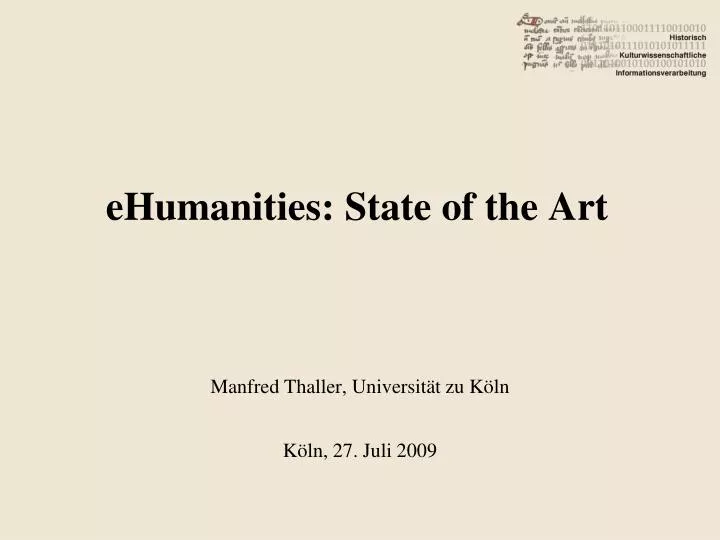 ehumanities state of the art