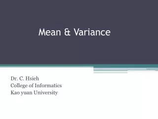 mean variance