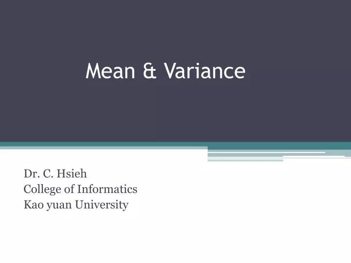 mean variance