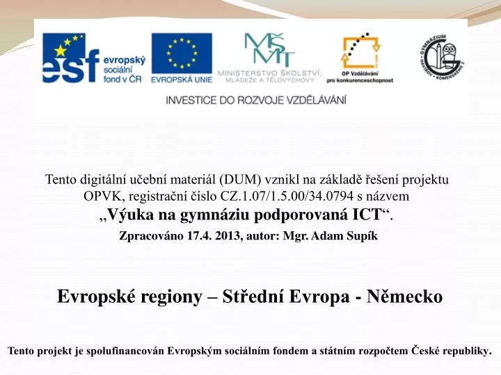 evropsk regiony st edn evropa n mecko