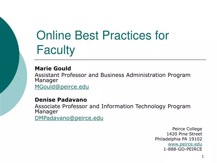 online best practices for faculty