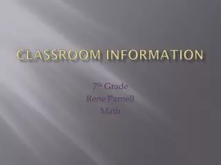 Classroom information