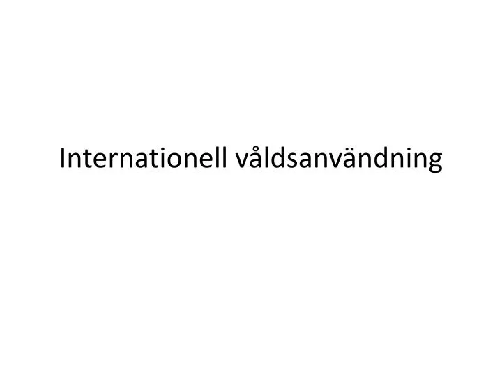 internationell v ldsanv ndning