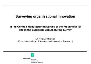 Surveying organisational innovation