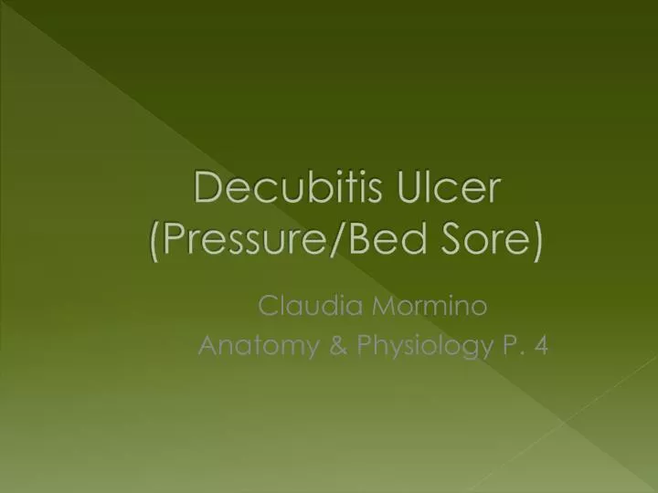 decubitis ulcer pressure bed sore