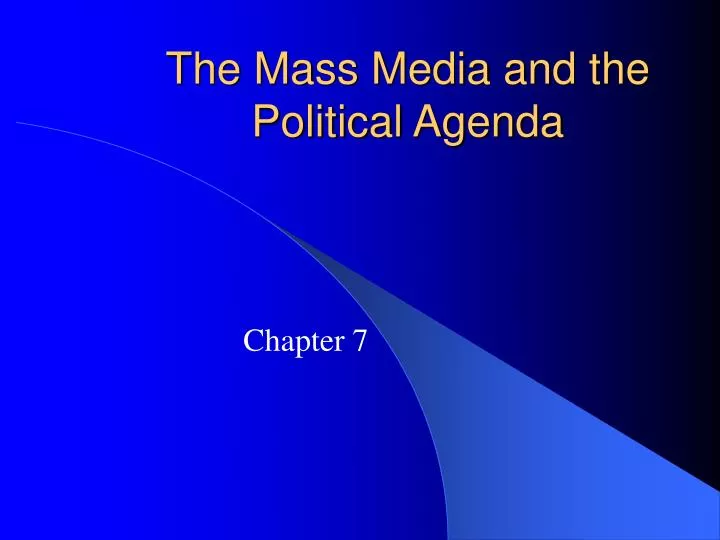 the mass media and the political agenda