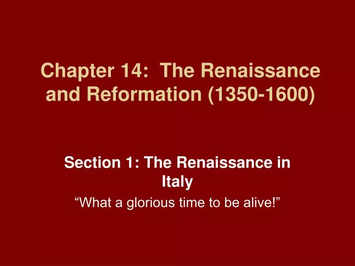 chapter 14 the renaissance and reformation 1350 1600