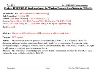 Project: IEEE P802.15 Working Group for Wireless Personal Area Networks (WPANs)