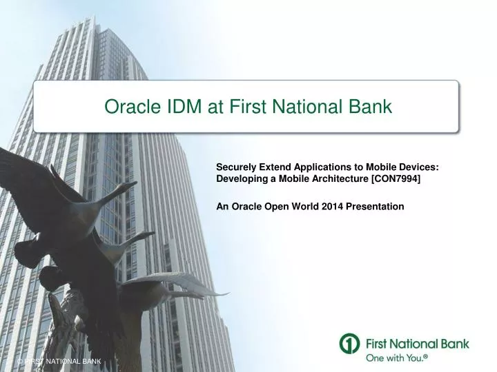 oracle idm at first national bank