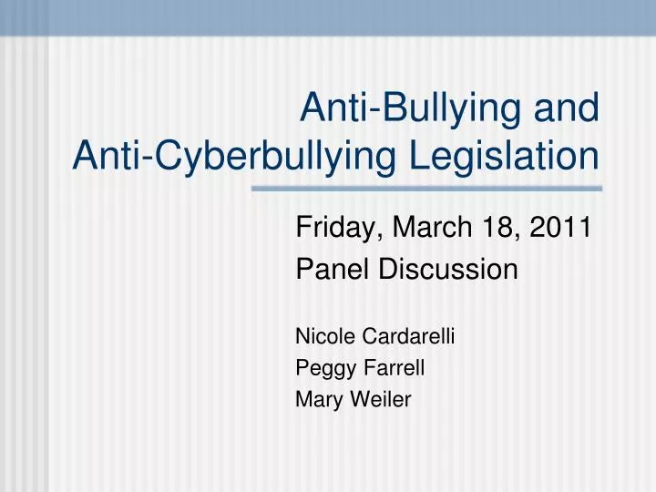 anti bullying and anti cyberbullying legislation