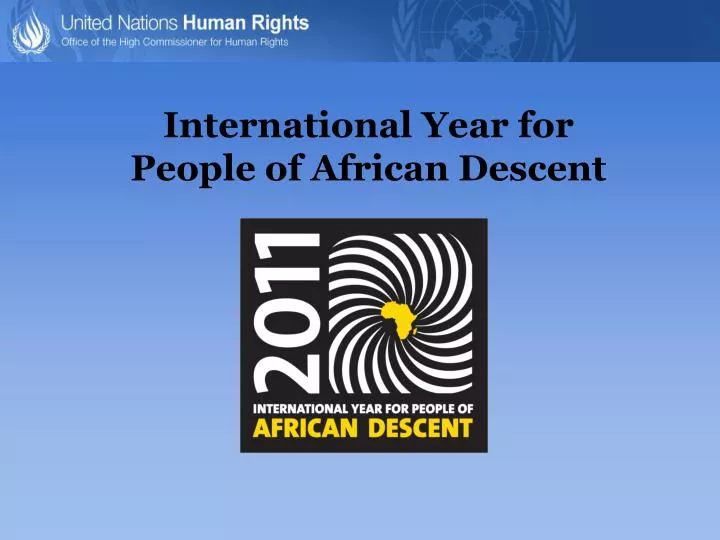 international year for people of african descent
