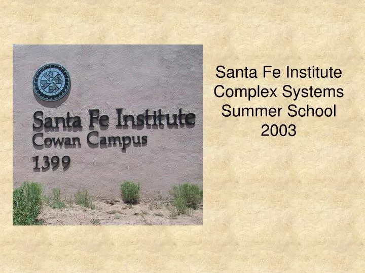 santa fe institute complex systems summer school 2003