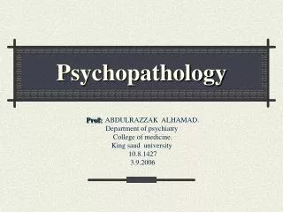 Psychopathology