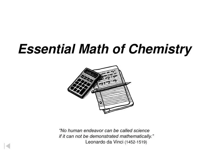 essential math of chemistry
