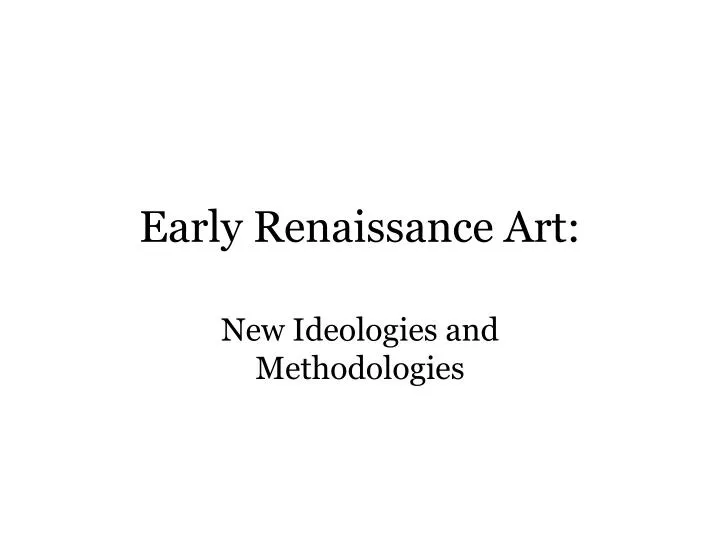 early renaissance art