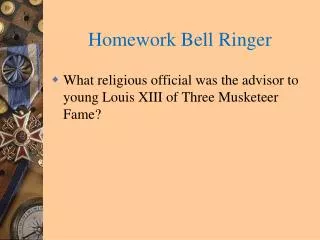Homework Bell Ringer