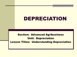 DEPRECIATION