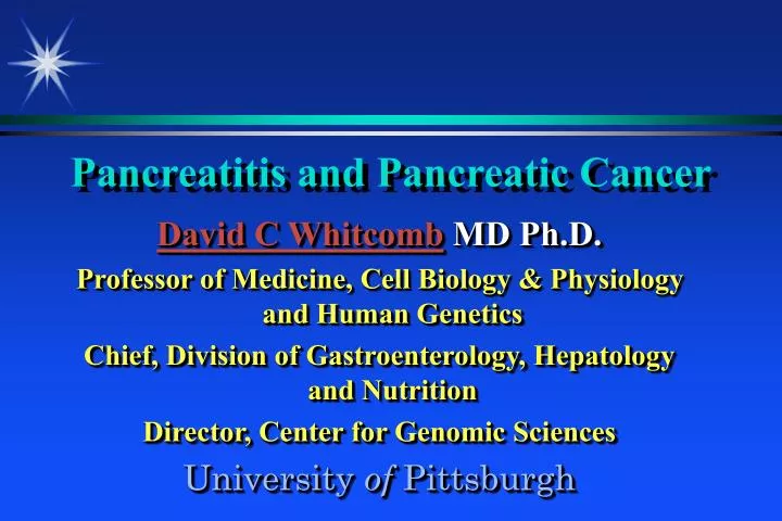 pancreatitis and pancreatic cancer