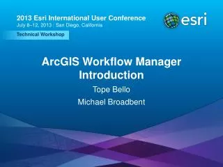 ArcGIS Workflow Manager Introduction