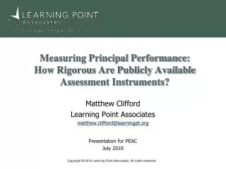 Measuring Principal Performance: How Rigorous Are Publicly Available Assessment Instruments?