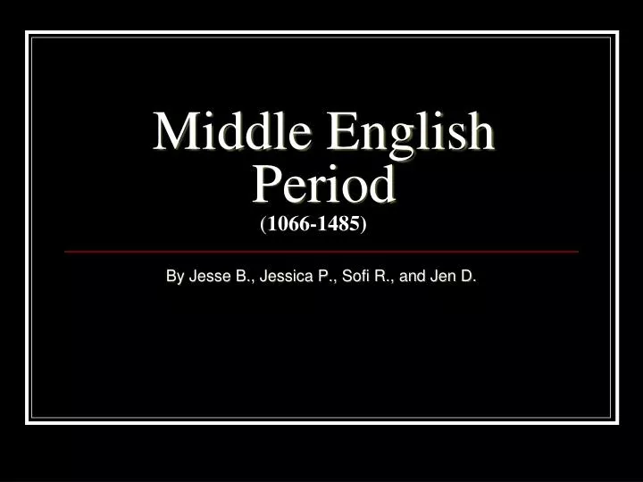 middle english period 1066 1485