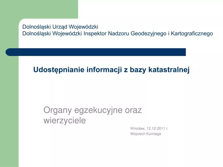 udost pnianie informacji z bazy katastralnej