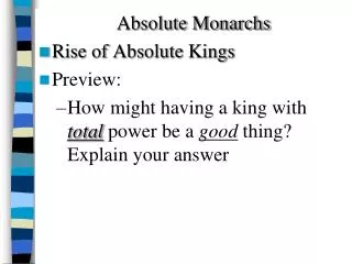 Absolute Monarchs Rise of Absolute Kings Preview: